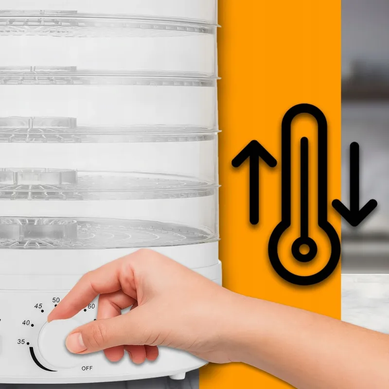 EXTRALINK HOME SUSZARKA SPOŻYWCZA DO GRZYBÓW OWOCÓW WARZYW REGULOWANA DUŻA 500W + 6 SIT 28CM BIAŁA