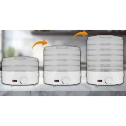 Extralink Home Suszarka spożywcza do grzybów owoców warzyw 500W + 6 sit 28cm, biała