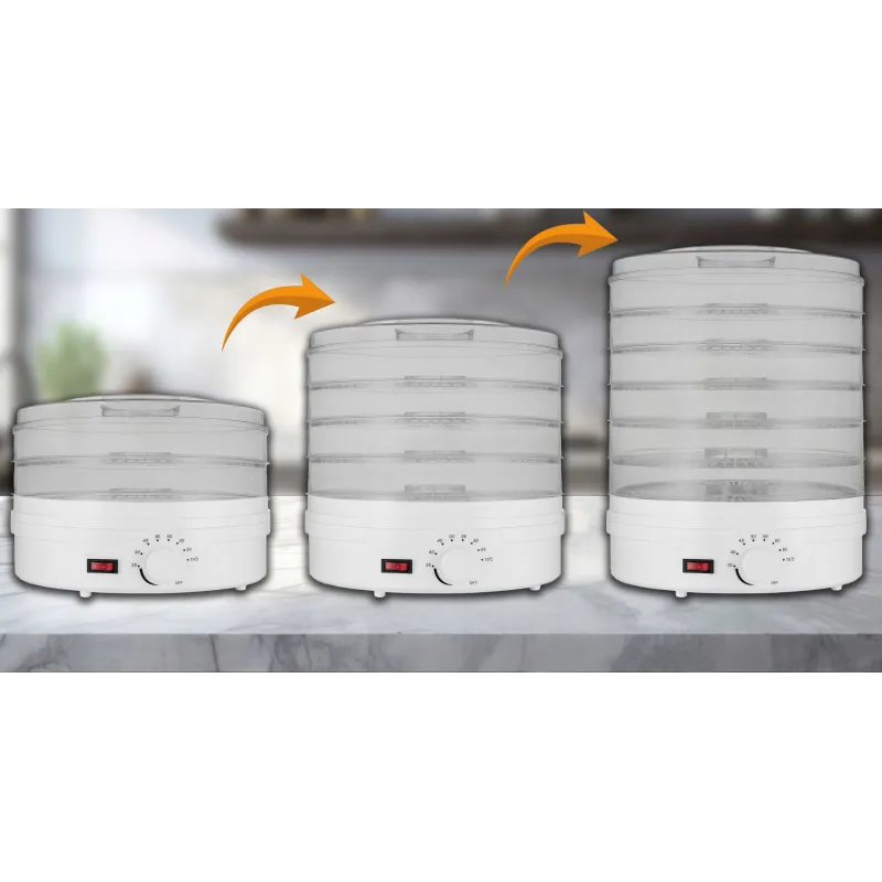 Extralink Home Suszarka spożywcza do grzybów owoców warzyw 500W + 6 sit 28cm, biała