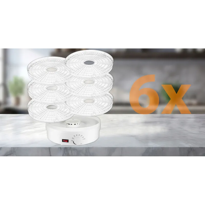 EXTRALINK HOME SUSZARKA SPOŻYWCZA DO GRZYBÓW OWOCÓW WARZYW REGULOWANA DUŻA 500W + 6 SIT 28CM BIAŁA