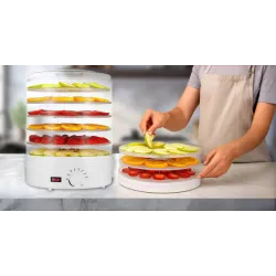 Extralink Home Suszarka spożywcza do grzybów owoców warzyw 500W + 6 sit 28cm, biała