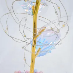 Ewige Rose im Glas Extralink Home, Weiße LED-Lampe