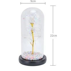 EXTRALINK HOME WIECZNA RÓŻA W SZKLE ŚWIECĄCA LED BIAŁA W-1496