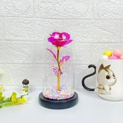 Extralink Home Wieczna róża w szkle świecąca LED różowa