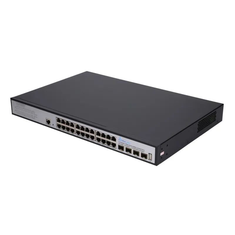 Extralink Hypnos Pro Switch 24x RJ45 1000Mb/s PoE, 4x SFP+, L3, zarządzalny, 450W
