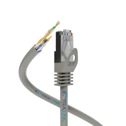 Extralink Kat.5e UTP CCA 1m Patchcord LAN Miedziowany Kabel sieciowy skrętka, PVC