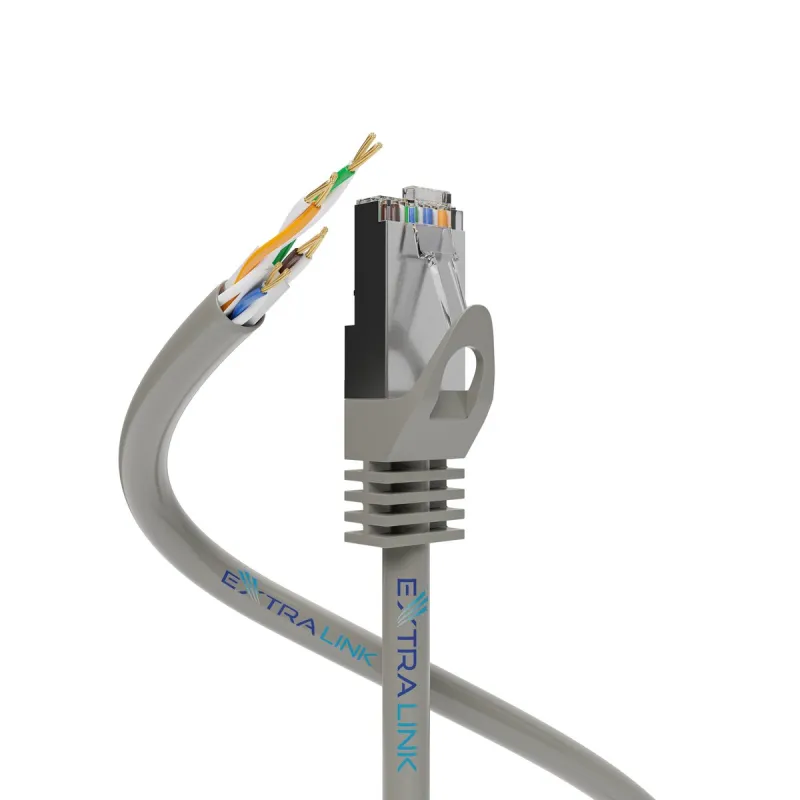 Extralink Kat.5e UTP CCA 1m Patchcord LAN Miedziowany Kabel sieciowy skrętka, PVC
