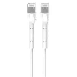 EXTRALINK LAN PATCHCORD CAT.6 U/FTP 10M 1GBIT BENDABLE BOOTED FOILED TWISTED PAIR BARE COPPER WHITE