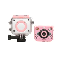 Extralink Kids Camera H18 Pink Camera 1080P 30fps, IP68, 2.0" screen