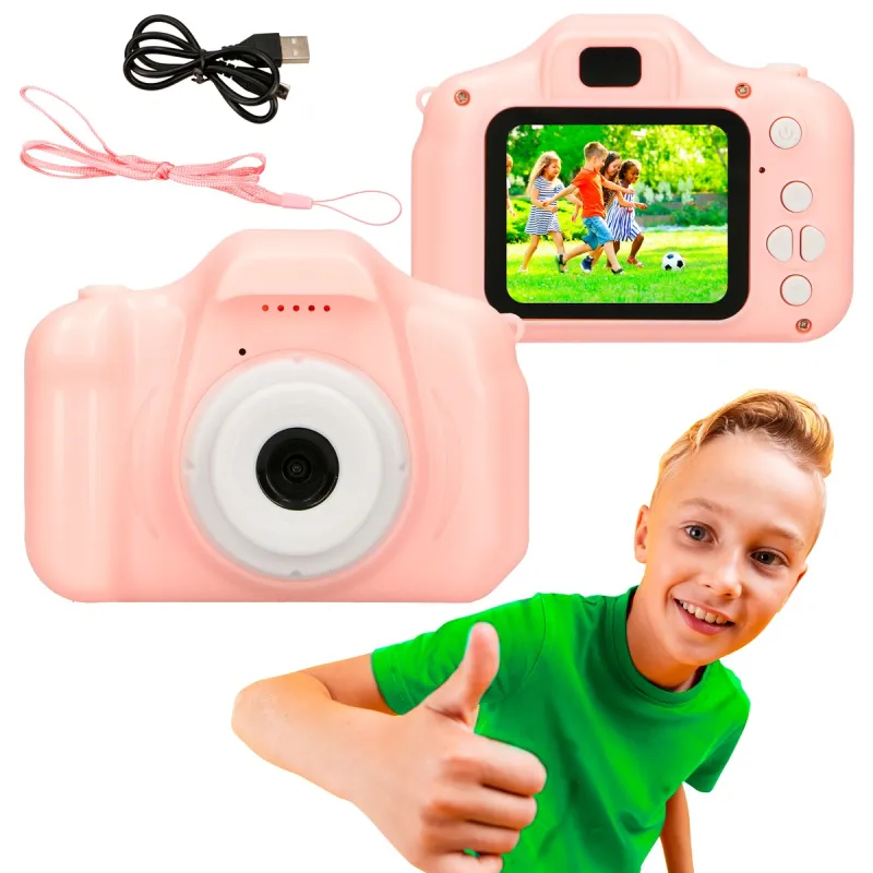 Extralink Kids Camera H20 Pink Camera 1080P 30fps, 2.0" screen