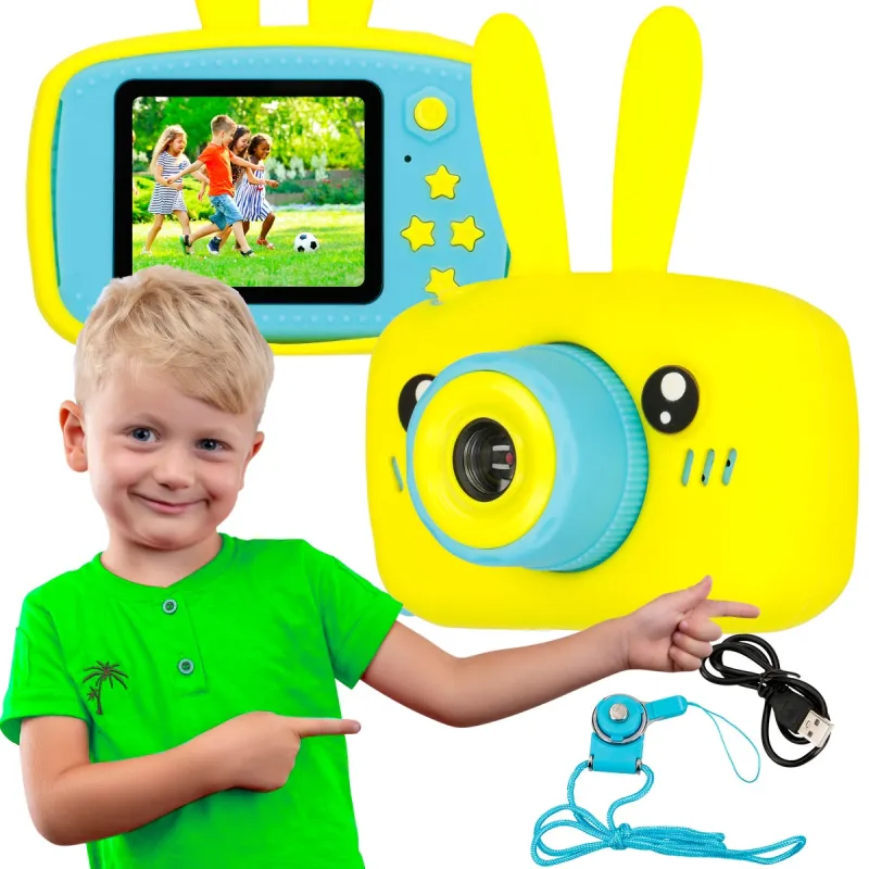 Extralink Kids Camera H23 Yellow Camera 1080P 30fps, 2.0" screen