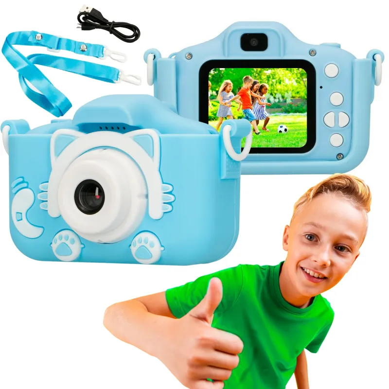 Extralink Kids Camera H27 Dual Niebieski Aparat cyfrowy 1080P 30fps, wyświetlacz 2.0"