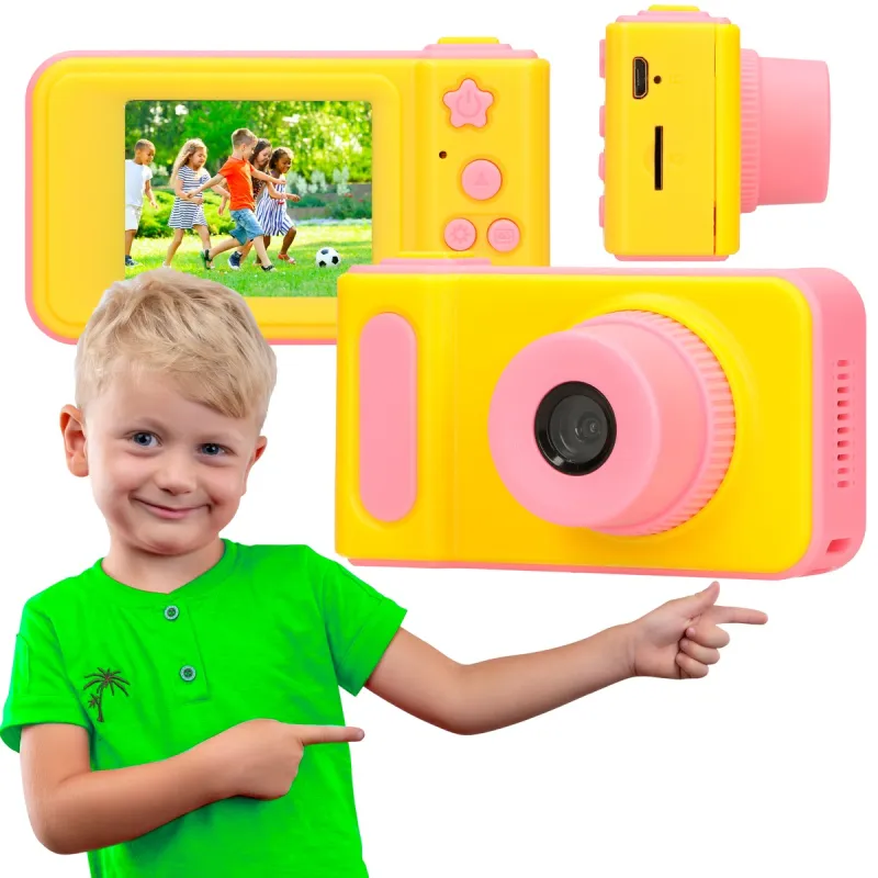 Extralink Kids Camera H8 Pink Camera 1080P 30fps, 2.0" screen