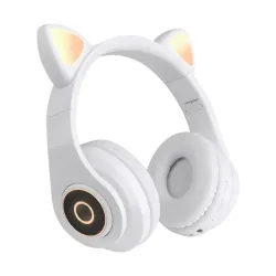 Extralink Kids Headphones Pro Bianche Cuffie cablate Orecchie da gatto
