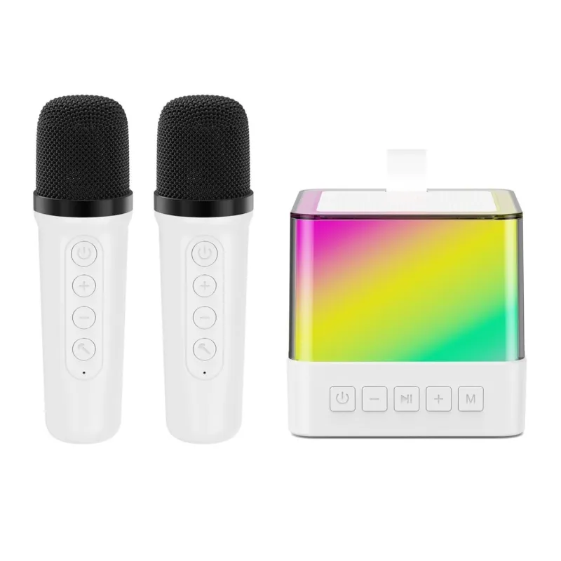 Extralink Kids Karaoke LED Quad Speaker Dual Microphone Biały Głośnik bezprzewodowy