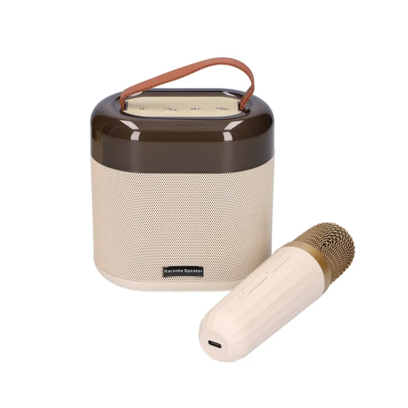 Extralink Kids Karaoke Set LED Lautsprecher 1x Mic Weiß, Bluetooth Lautsprecher, 1 Mikrofon, AUX, SD-Kartensteckplatz, RGB-Beleu