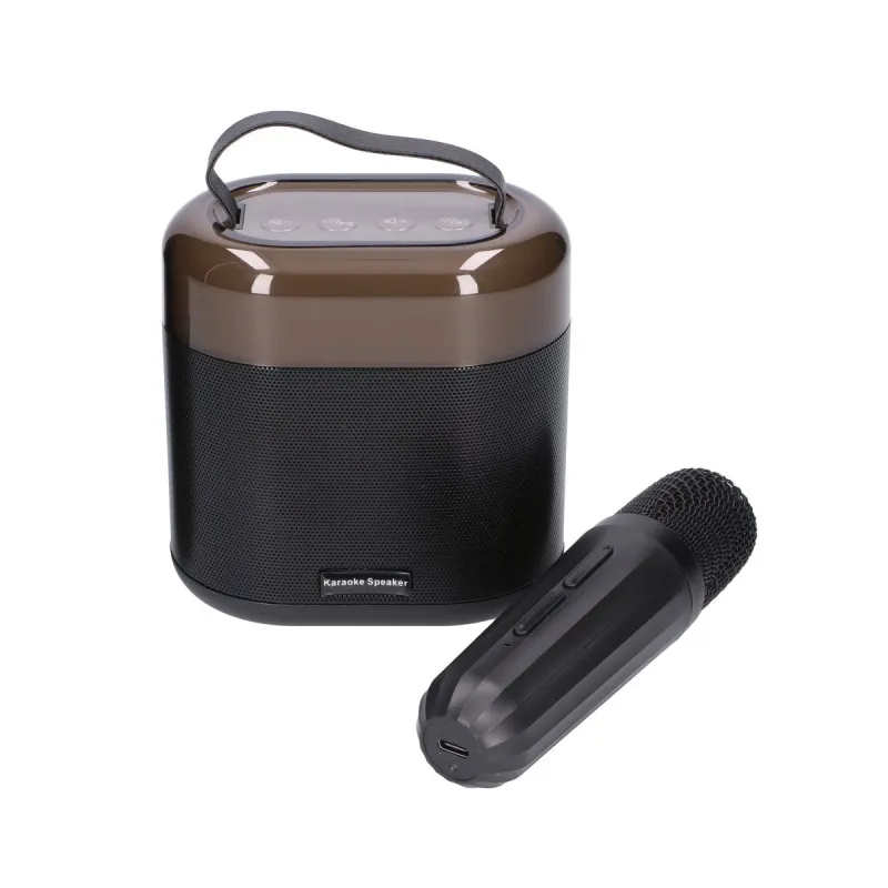 Extralink Kids Karaoke Set LED Speaker 1x Mic Black, Bluetooth, AUX, Micro SD Card Slot, RGB Lighting