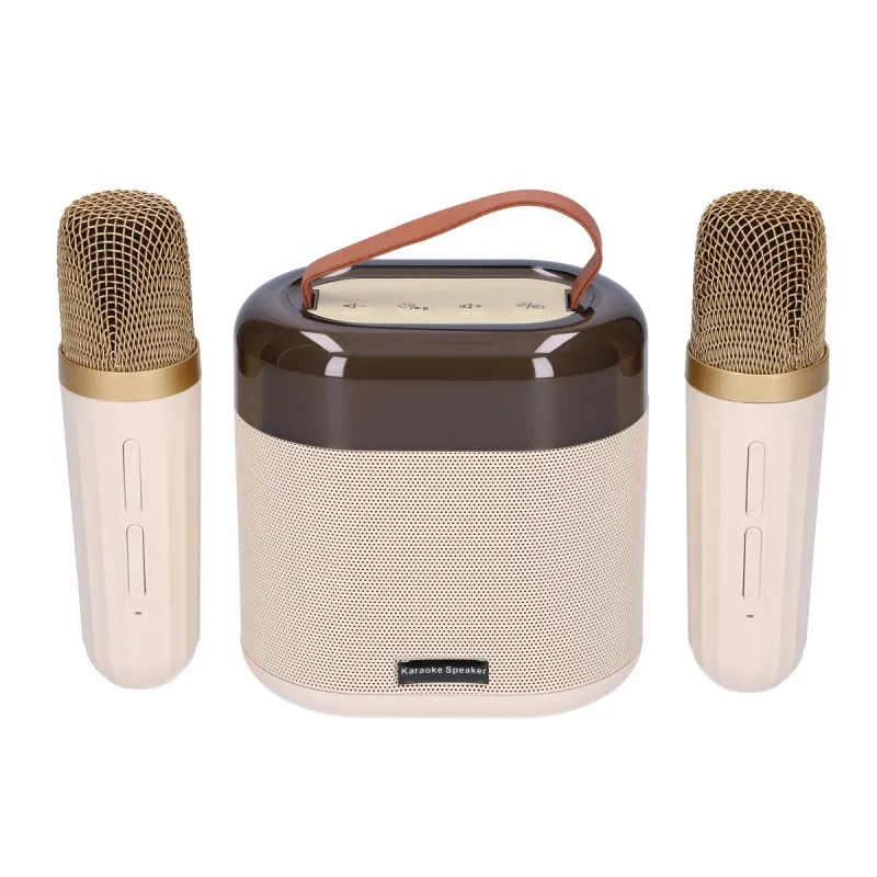 Extralink Kids Karaoke Set LED Speaker 2x Mic White, Bluetooth Speaker, 2 Microphones, AUX, Memory Card Slot, RGB Lighting