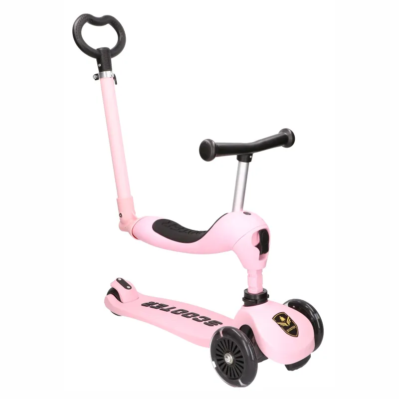 Extralink Kids Scooter Boss Ride Pro Rosa Roller, Laufrad für Kinder