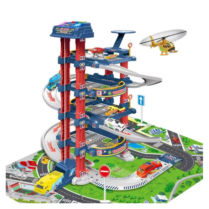 Estacionamiento Extralink Kids, Garaje con Ascensor Eléctrico para Coches de Juguete