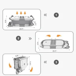 Extralink Kids Badewanne, Grau mit LED-Thermometer
