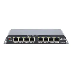 Extralink KRATOS Switch PoE 7x Gigabit PoE, 1x Uplink RJ45, Zdroj napájení 24V 2.5A, Moc 60W
