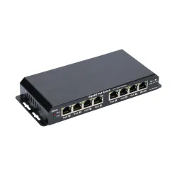 Extralink KRATOS Switch PoE 7x Gigabit PoE, 1x Uplink RJ45, Zasilacz 24V 2.5A, Moc 60W