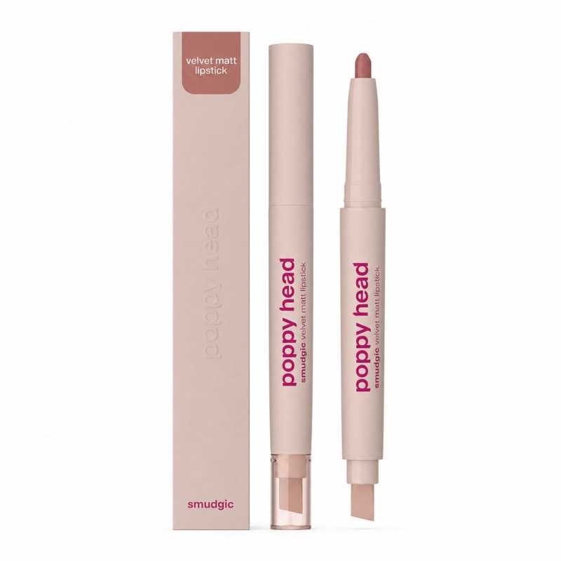 POPPY HEAD SMUDGIC VELVET MATT LIPSTICK MATOWA POMADKA W KREDCE 03 DUSKY ALLURE - Изображение 3