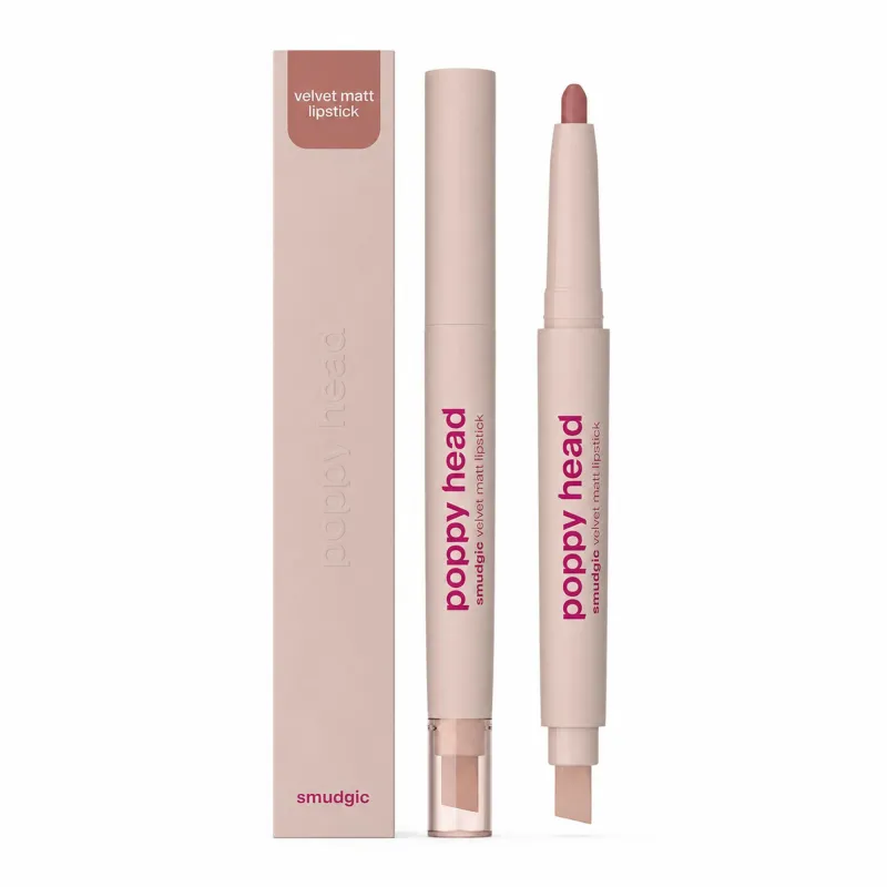 POPPY HEAD SMUDGIC VELVET MATT LIPSTICK MATOWA POMADKA W KREDCE 03 DUSKY ALLURE - Imagem 3