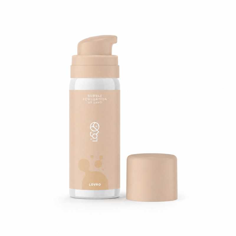 LOVRO BUBBLE FOUNDATION PODKŁAD O NAPOWIETRZONEJ, ROZŚWIETLAJĄCEJ FORMULE 03 SAND 50ML - Imagen 2
