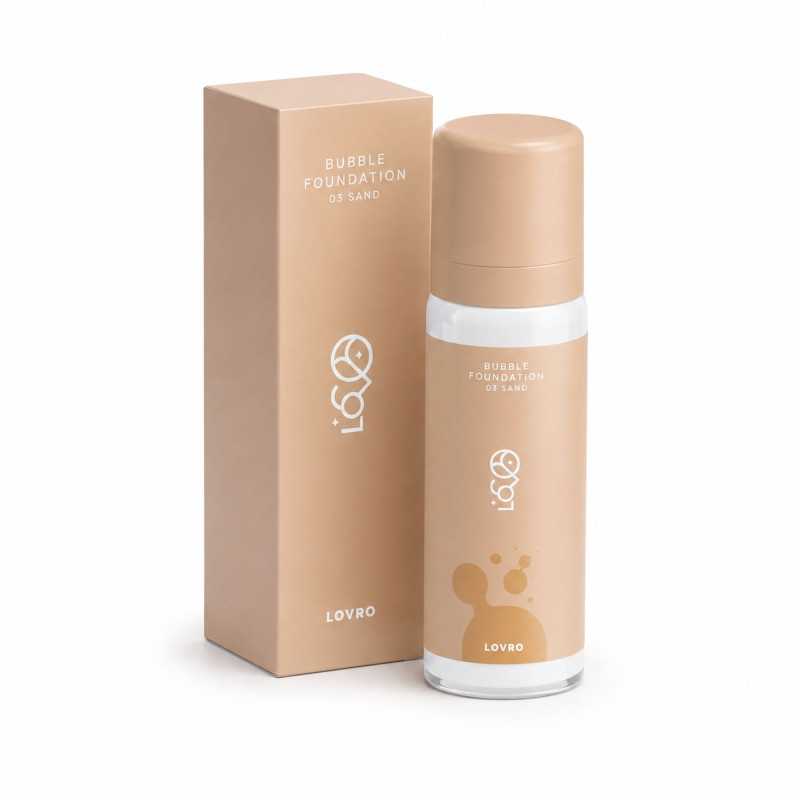 LOVRO BUBBLE FOUNDATION PODKŁAD O NAPOWIETRZONEJ, ROZŚWIETLAJĄCEJ FORMULE 03 SAND 50ML - Imagen 3
