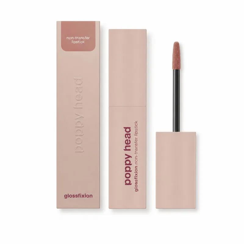 POPPY HEAD NON TRANSFER LIPSTICK GLOSSFIXION ZASTYGAJĄCA PŁYNNA POMADKA DO UST O WINYLOWYM ZAKOŃCZENIU 01 NUDIT - Imagen 3