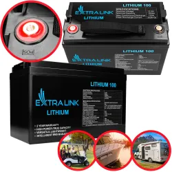 Extralink LiFePO4 100AH Baterie 12.8V, BMS
