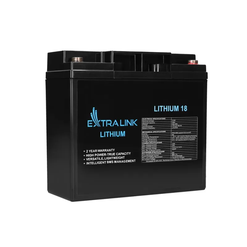 Extralink LiFePO4 18AH Baterie 12.8V, BMS