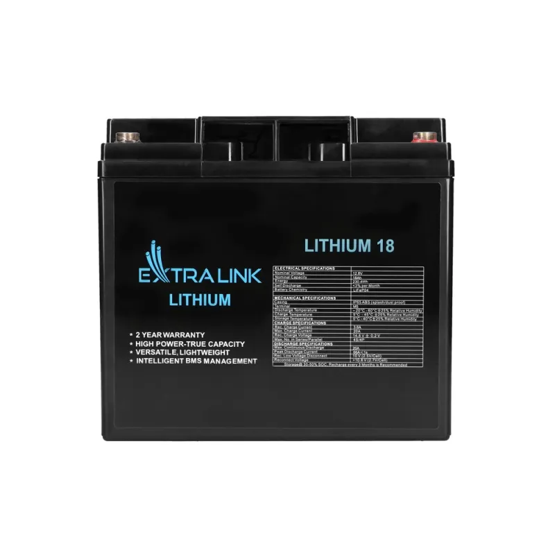 Extralink LiFePO4 18AH Baterie 12.8V, BMS