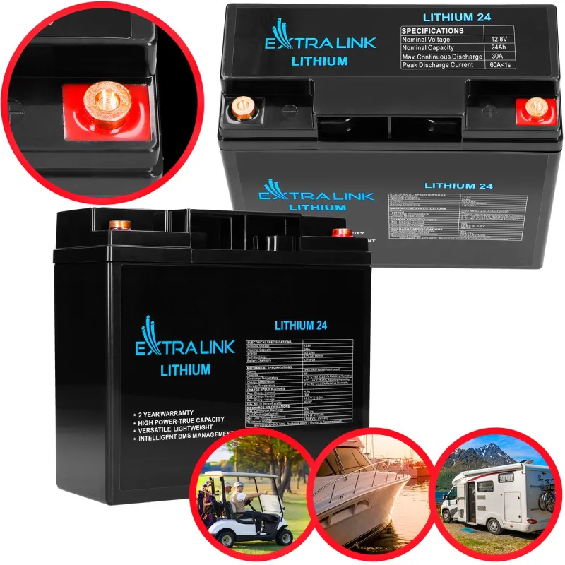 Extralink LiFePO4 24AH Baterie 12.8V, BMS