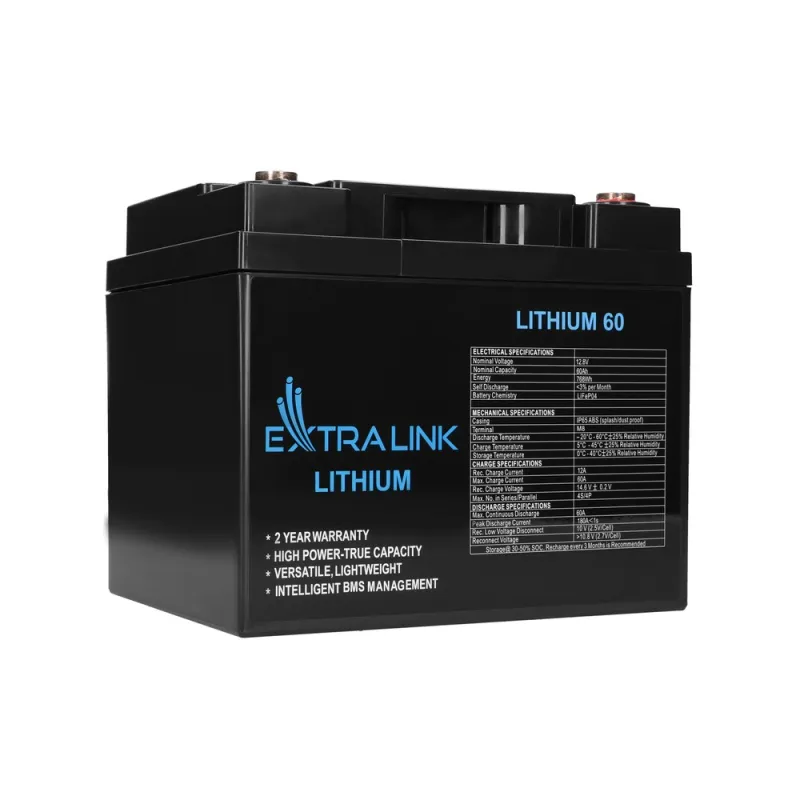 Extralink LiFePO4 60AH Akumulator 12.8V, BMS