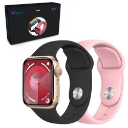 Extralink Lifestyle Smartwatch F89 Smartband Złoty + różowa/czarna opaska