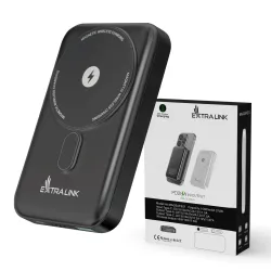 Power Bank Extralink MagSafe 10000mAh, Графит, 38.5Wh PD20W+15W USB-C USB-A