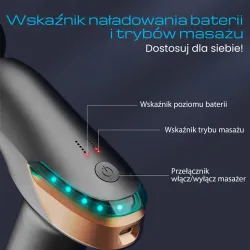 Extralink Massage Gun Lite Masážní pistole 3200 ot./min., 6 výměnných hrotů
