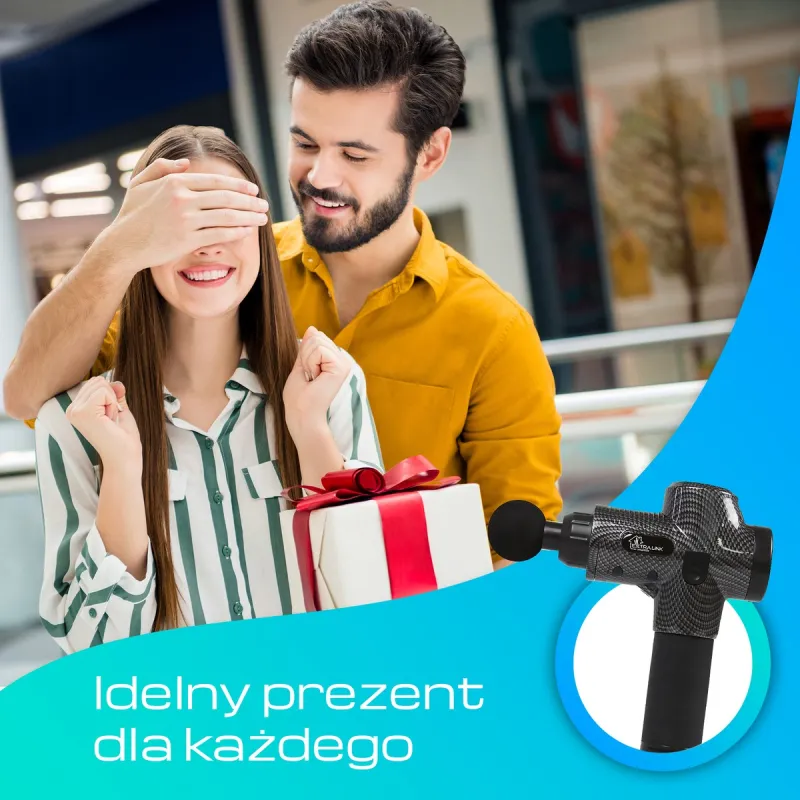 Extralink Massage Gun Pro Masážní pistole 3800 ot./min., 6 výměnných hrotů