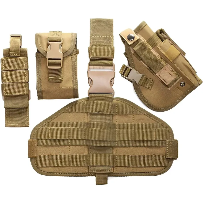 Extralink Askeri Modüler Taktik Uyluk Paneli ile Tabanca Kılıfı Molle ASG MIL-1118