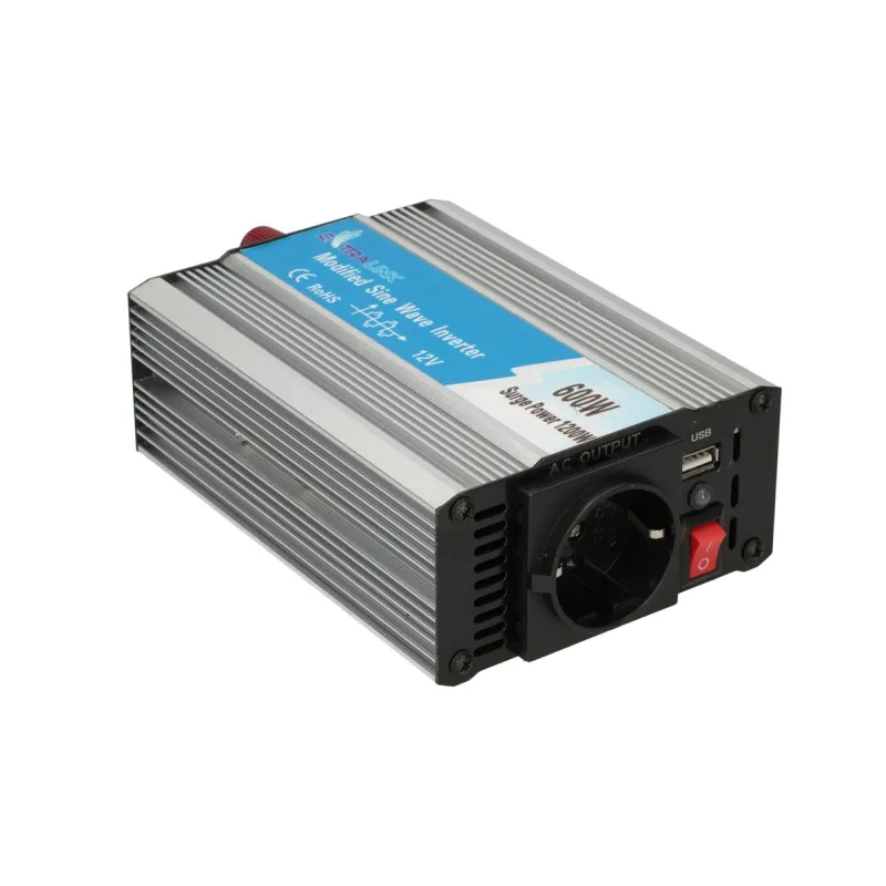 Extralink OPIM-600W Przetwornica napięcia samochodowa 12V, 600W modyfikowany sinus
