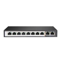 Extralink PERSES Switch PoE 8x Gigabit PoE/PoE+, 2x RJ45 Uplink Gigabit, 96W
