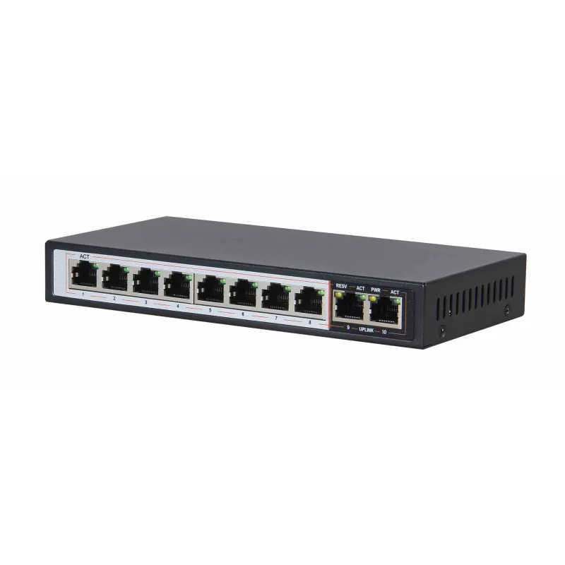 Extralink PERSES Switch PoE 8x Gigabit PoE/PoE+, 2x RJ45 Uplink Gigabit, 96W