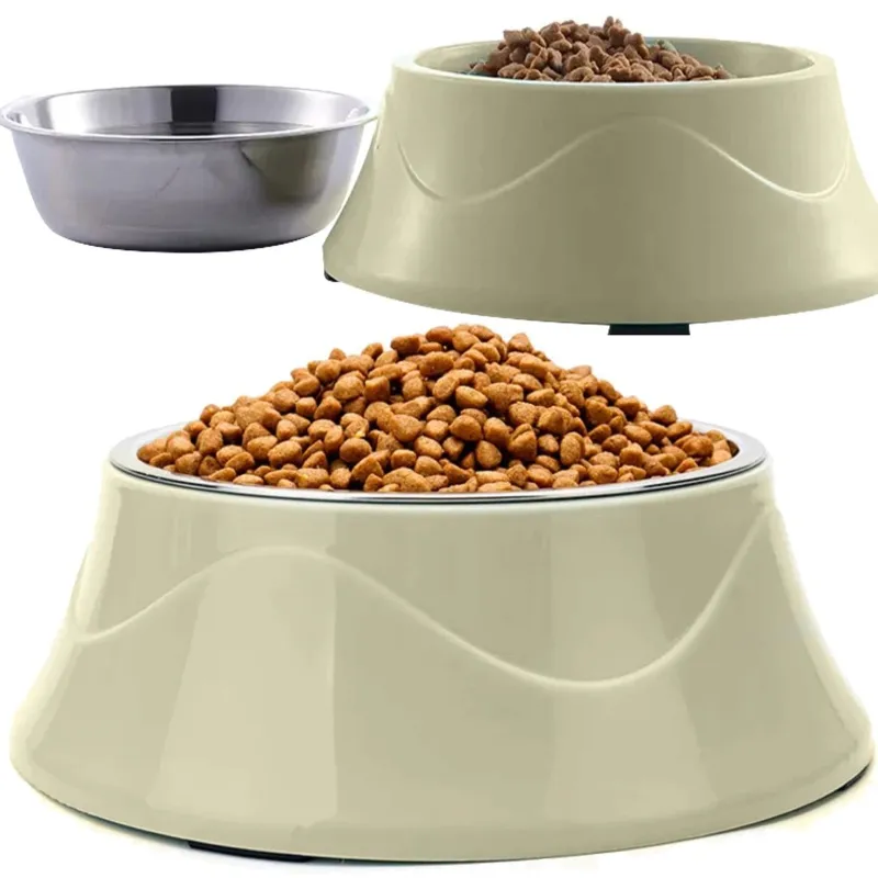 Extralink Pets Podwójna miska dla psa kota metalowa 2w1 na karmę suchą mokrą i wodę pet-824