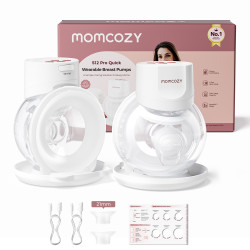 MOMCOZY S12 PRO+ WEARABLE BREAST PUMP WHITE DOUBLE PACK
