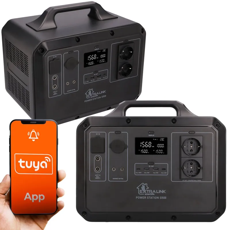 Extralink Power Ranger EPS-S1500F Power Station zamiennik dla Jackery, Bluetti, Ecoflow Stacja zasilania 1568 Wh, 1500W, LiFePO4