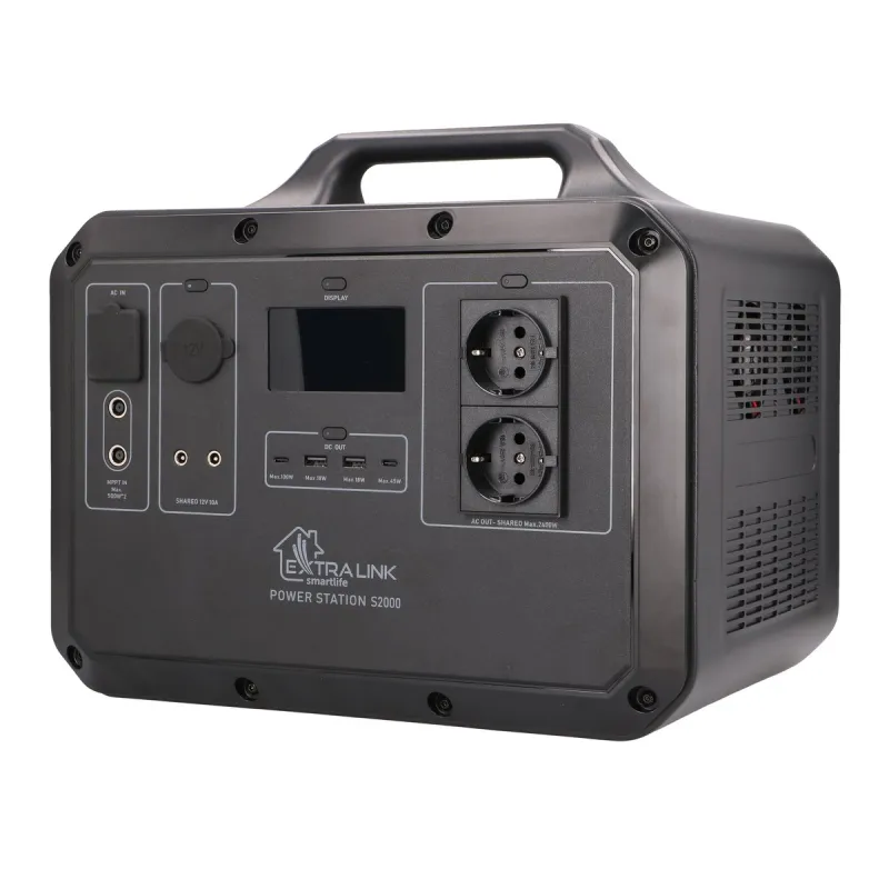 Estação de Energia Extralink Power Ranger EPS-S2000F, substituto para Jackery, Bluetti, Ecoflow, 2240 Wh, 2400W, LiFePO4, Tuya