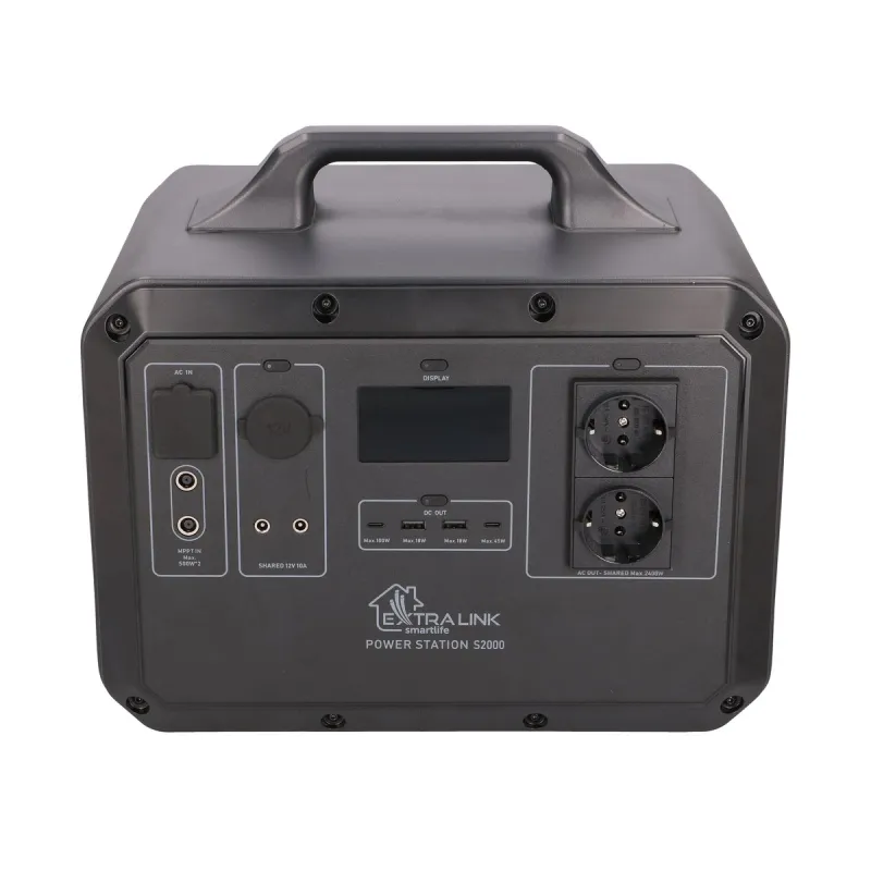 Estación de energía Extralink Power Ranger EPS-S2000F, reemplazo de Jackery, Bluetti, Ecoflow, 2240 Wh, 2400W, LiFePO4, Tuya